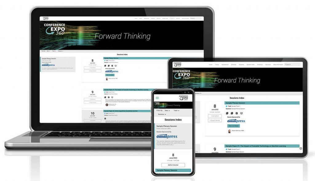 Screenshot of Omnipress Virtural Event Platform Responsive Layout