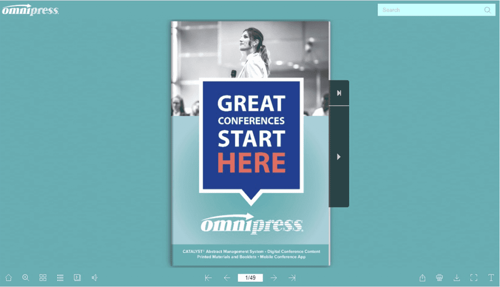 Screenshot of Omnipress Digital Conference Flipbook