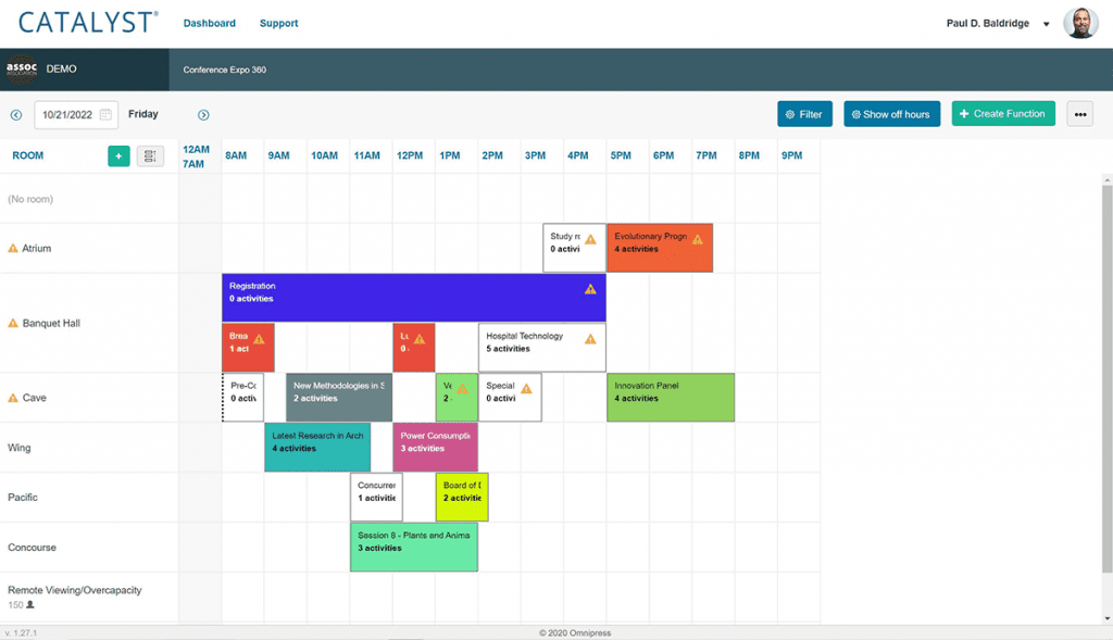 Screenshot of CATALYST Abstract Management Software CATALYST Scheduling Tool
